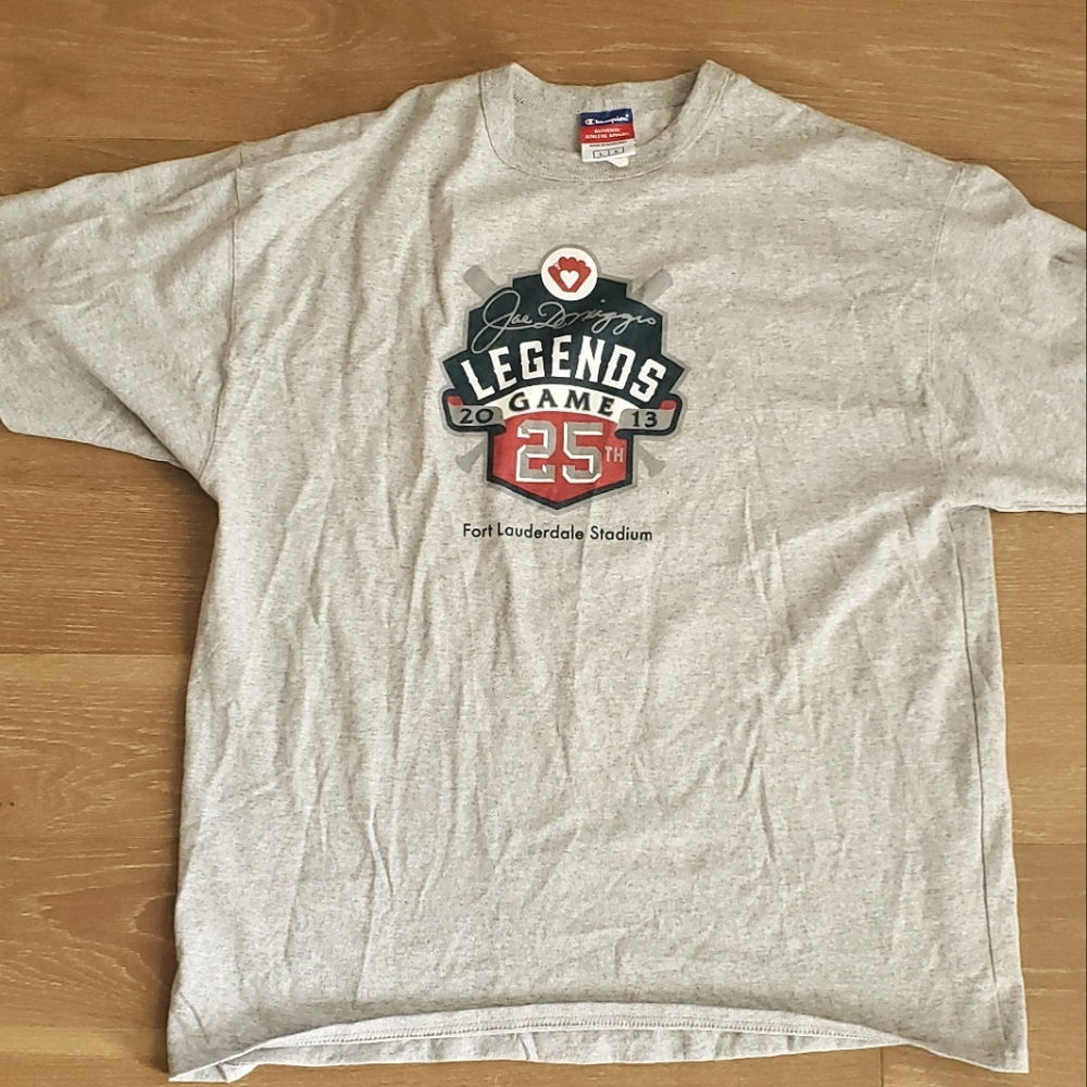 Champion Joe DiMaggio Legends Game 25th Anniversary T Shirt Size Large Yankees
